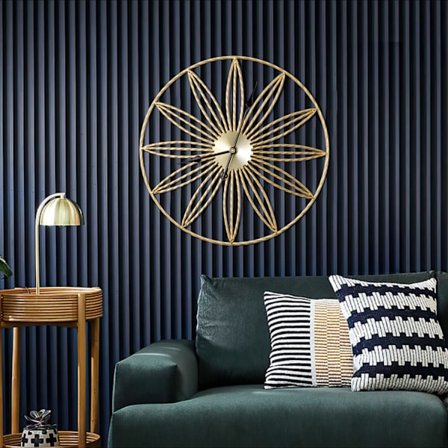 Stor veggklokke vintage, 60 cm veggklokker til stue uten tikking, store veggklokker i metall, dekorasjon til hjemmet