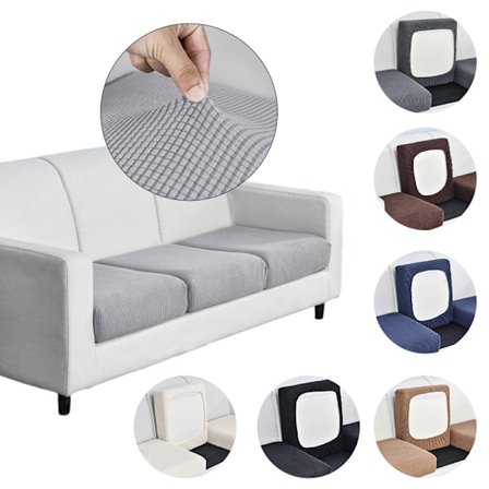 Elastiske Sofatrekk Stretch Slipcover Sofabeskyttelse Trekk 1/2/3 Seter Grå Gray Enkeltsete