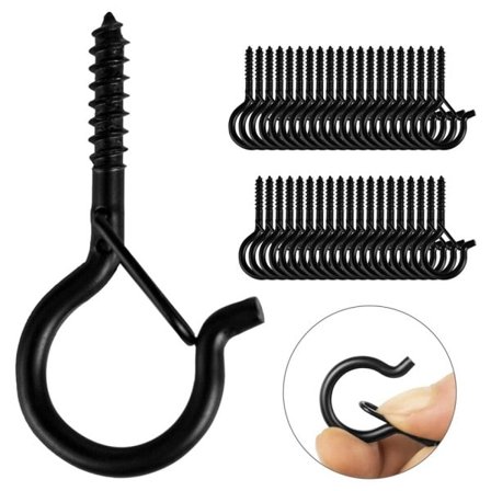 Q-Bøjle rustfrit stål skrue kroge til streng lys til streng lys blomster potte