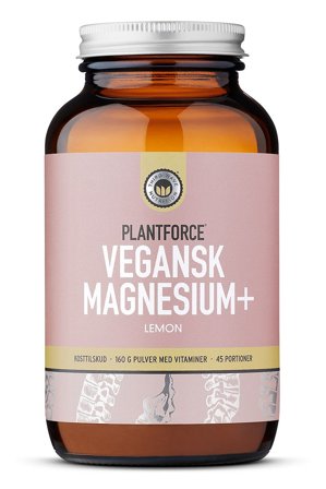 Plantforce Magnesium+ Vegansk Lemon 160 g, Helse & Madvarer, Mineraler, Kalk