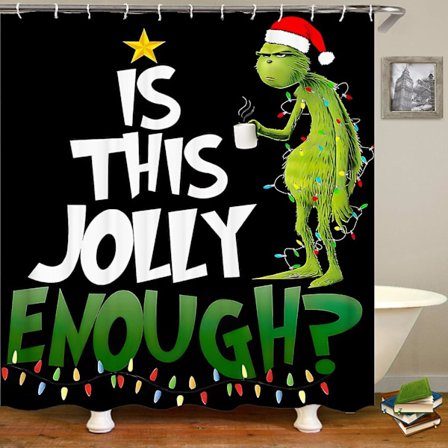 Joulukuusen suihkuverho kylpyhuoneeseen, hauskaa joulua suihkuverho, jouluinen kylpyhuoneen sisustus