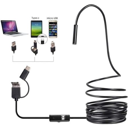 7mm 3-in-1 tarkastuskamera Android USB Type-C:lle