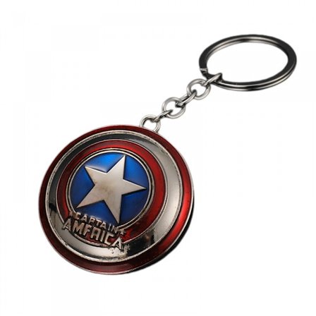 Sølv Captain America skjold nøkkelring anheng gave Avengers