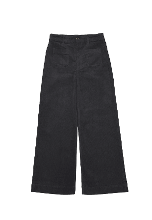 Carin Wester Croppade manchesterbyxor med hög midja INE Byxor Grå 38