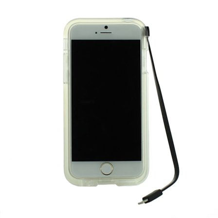 Connect Flash Light Skal med inbyggd USB-kabel till iPhone 6 / 6S - Svart