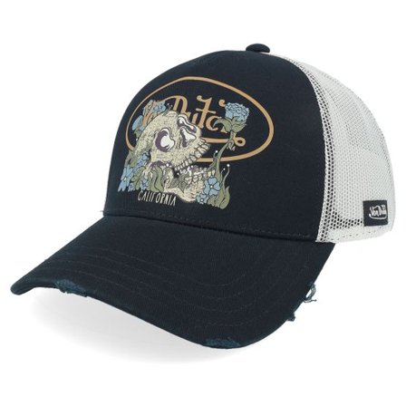 Von Dutch - Svart trucker Keps - Screen Print White/Black A-Frame Trucker @ Hatstore