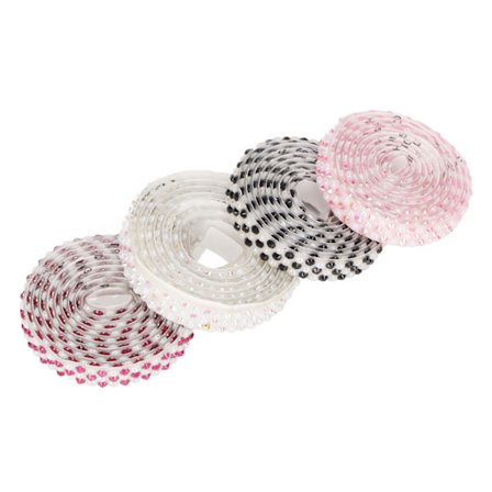 4 st självhäftande kristallremsor med strass, 1 meter DIY-remsa med strassdekoration, klistermärke för bröllopsklänningar