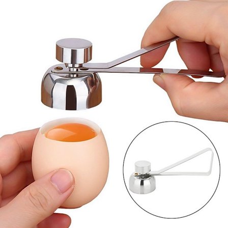 Metall saks eggåpner flaskeåpner skallkutter dobbelthode egg høy flaskeåpner rå kokt egg kreativt kjøkkenverktøy(10*2.5CM)