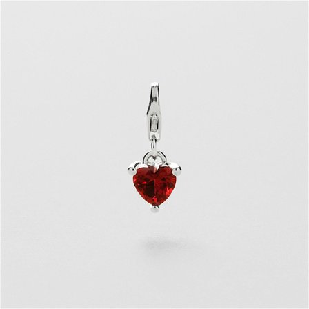 Red Heart Charm - STERLINGSILBER