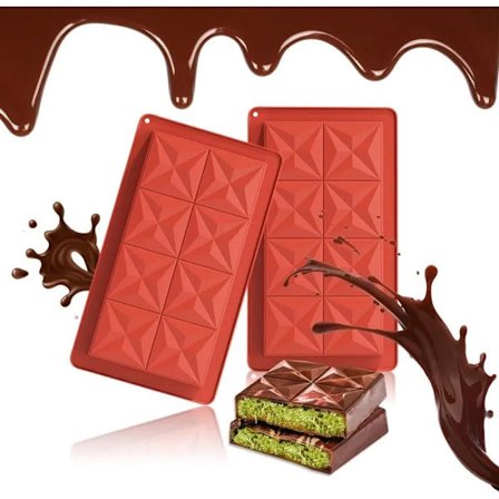 Silikonchokladformar (set om 2) - Djupa formar för att baka choklad, värmebeständiga och BPA-fria, för