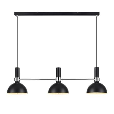 LARRY bar pendel (3x60W) i sort metal med krom finish