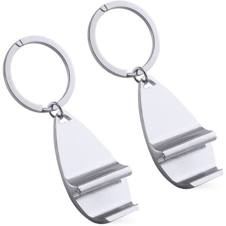 2 stk. Nøglering Flaskeåbner, Lille Ølåbner, til Daglig Brug og Nøgleringsdekoration Ølhave Bar Hjem Pub