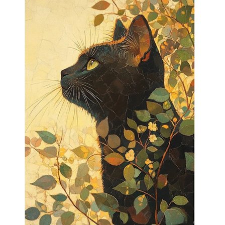 Fantasy Cat 5D Diamantmålningskit - DIY Full Drill Heminredning för Vardagsrum