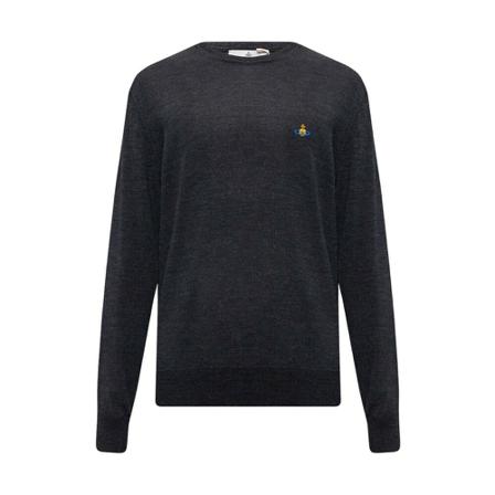 Vivienne Westwood Wool sweater with logo Grå, Herre
