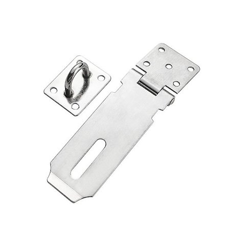 Dörrlås Hasplås, 5 tums rostfritt stål säkerhetslåslås Hasplåslås, extra tjock grindlåshasp med skruvar Borstad finish 2 pack (5 tum