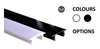 Powergear 48V SCHIENENABDECKLEISTE, Schwarz, 2 meter