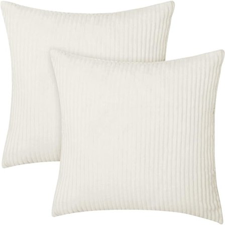 Set med 2 kordfløyel putetrekk 45x45cm Rektangulær fløyel utendørs pute Moderne stue Komfort Soverom Beige (Pute ikke inkludert)