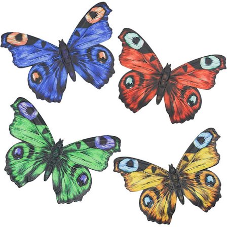 Fjärilsformad utomhusväggdekoration i metall, väggdekoration för sovrum, inomhus- och utomhusdekorationer och statyer