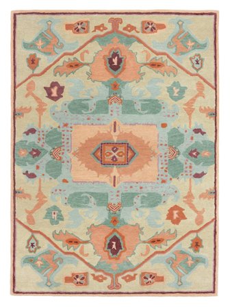Tapis De Laine Médaillon Precious Beige/Multicolore Oeko-Tex