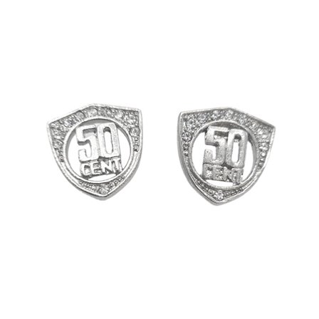 50 cent örhängen med vita stenar