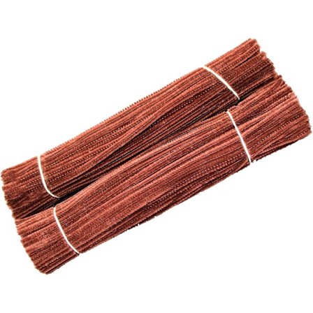200 kpl Piippurasseja Ruskea Chenille-varsi DIY-taideaskartelukoristeisiin (6 mm x 12 tuumaa)