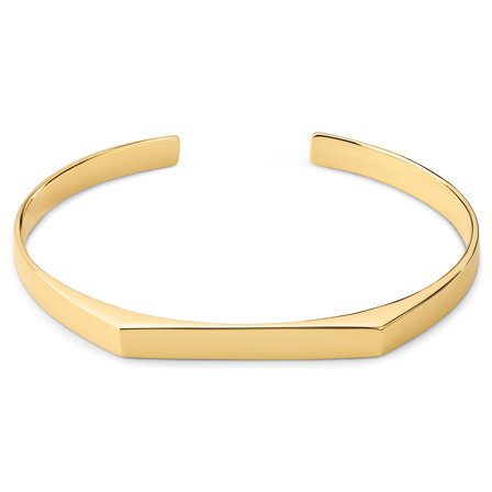 5 mm leštený pozlátený nastaviteľný hranatý manžetový náramok z mincového striebra pre mužov - Otvorené náramky