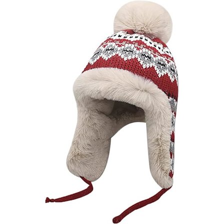 Vinter varm lue pilot lue - rød med ull ørevarmere, vinter vindtett trapper lue, egnet for utendørs ski og ridning