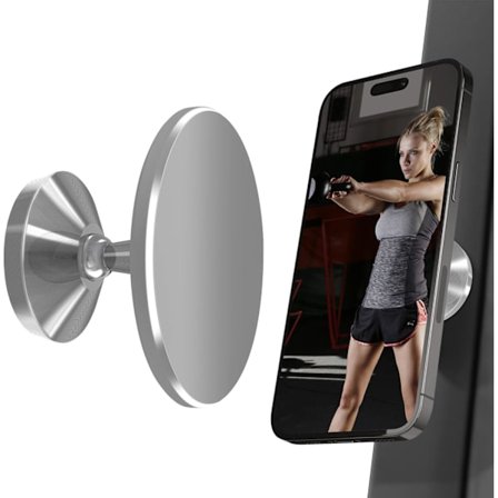 Oppgradert magnetisk telefonholder for treningsstudio, dobbel magnet med sterk magnet, festes enkelt og sikkert til metalloverflater for alle 