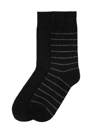 NORVIE Randiga strumpor, 2-pack Strumpor Svart 41/45