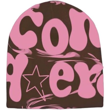 (Brun) Vinterhue til kvinder og mænd, varm strikket Y2K-hue, slouchy hue