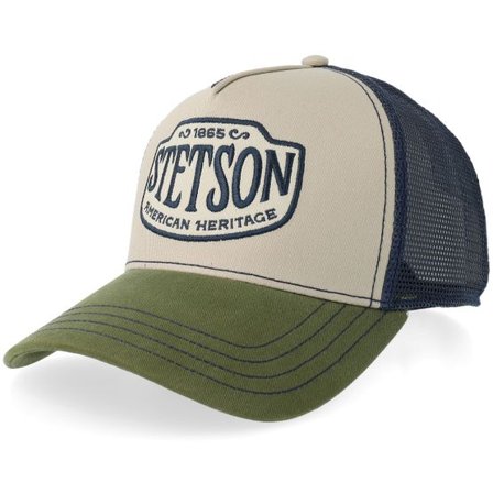 Stetson - Grön trucker Keps - Western Patch Olive/Offwhite A-Frame Trucker @ Hatstore