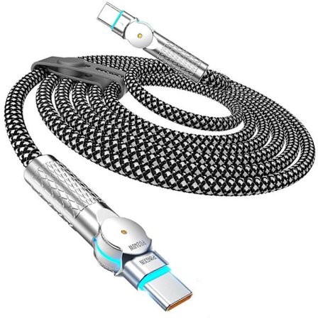 Högkvalitativ helt ny USB C till USB C-kabel 3m 240W, 180° roterande USB C-kabel