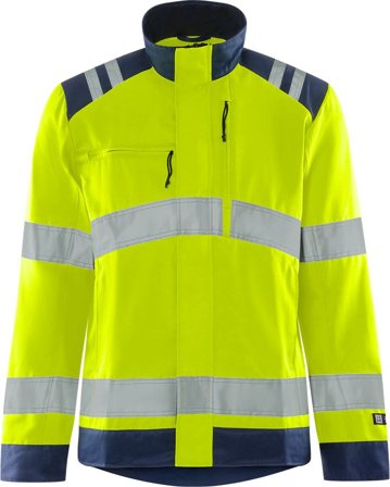 Arbetskläder Fristads Dam Varseljacka Green 4068 GPLU klass 3, dam, Varsel Gul/Marinblå