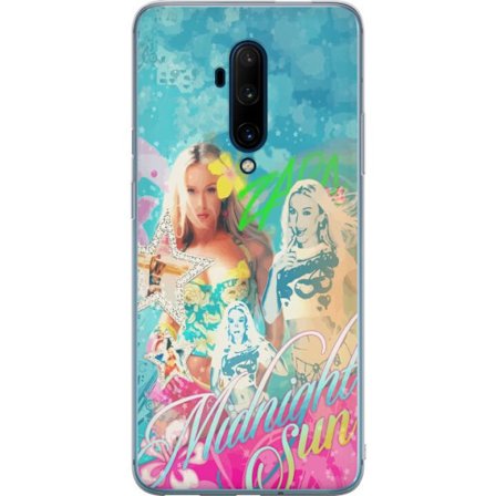 Kompatibelt Mobildeksel til OnePlus 7T Pro Eventyrverden med Steve, Creeper og dyr i fargerik blokkgrafikk