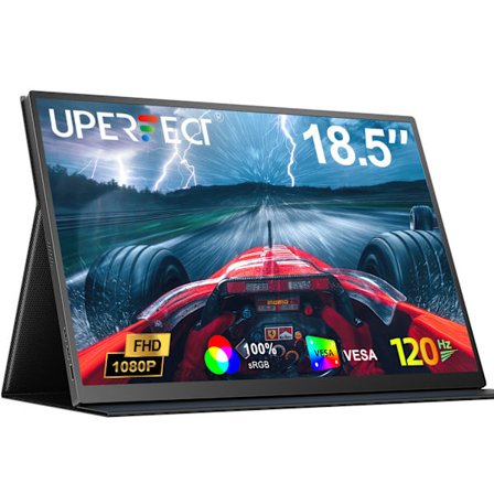 UPERFECT Bærbar 18,5-tommers Full HD-skjerm med 120 Hz