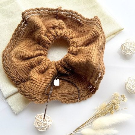 Chouchou - AVIZAR - Klassisk - Mjuk stickad - Brun - Kvinna