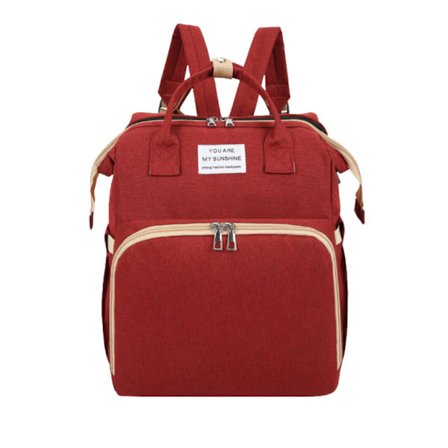 Baby Skiftepude Rygsæk, Ble Rygsæk, Baby Taske Rejse Rygsæk, Multifunktionel Vandresistent Stor Kapacitet Skifte Rygsæk rød