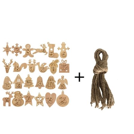 1-24 numerot joulukuun laskuri puinen riipus A