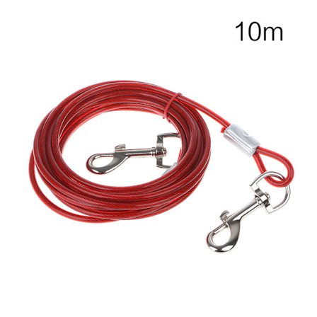 Fastgørelseskabel Ståltråd Bindebånd Dobbelt metalklemmer til mellemstore til store hunde til 3m/5m/10m Valgfrit