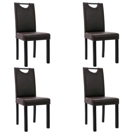 Vidaxl Matstolar 4 St Brun Konstläder Brun