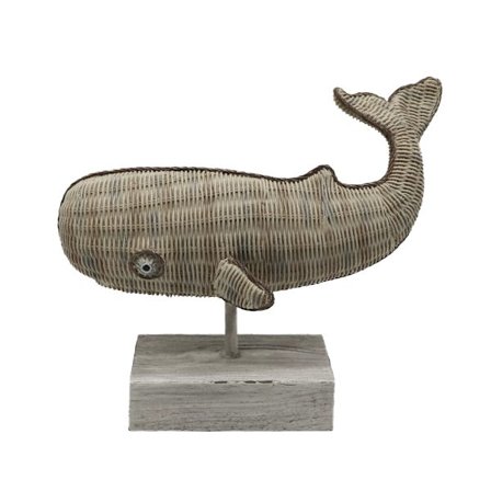 Hvalskulptur, 35x17x27cm, brun polyresin dekoration