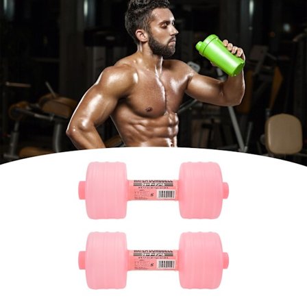 2 st vattenfyllda hantlar vikt hantlar justerbar kroppsskulpterande gym utrustning för hemmakontor rosa
