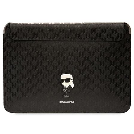 Karl Lagerfeld Saffiano Monogram Ikonik -kotelo 14" kannettavalle tietokoneelle - musta