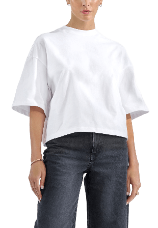 Bread & Boxers Heavy Tee Myskläder loungewear Dam Vit XL