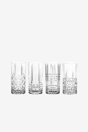 Nachtmann - Longdrink Highland 37,5cl 4-pakning - Transparent - Drinkglass & shotglass - Fra Homeroom