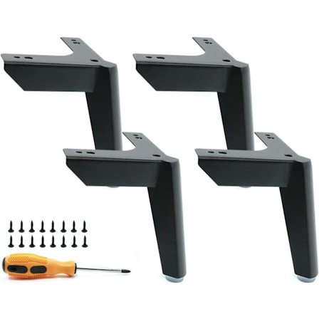 4 kpl 12 cm huonekalujalkoja, maksimikuorma 200 kg, musta metallipöytä