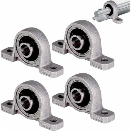 4 stk. sæde lejer, 10mm selvcentrerings flange rullelejer, flange huller, selvmonterende beslag, zinklegering indvendige kuglelejer