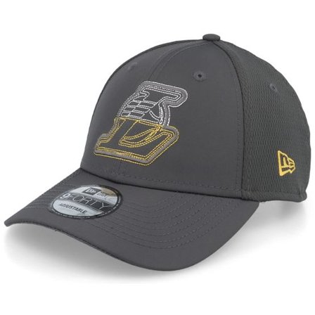 New Era - NBA Grå adjustable Keps - Los Angeles Lakers Tech Mesh 9FORTY Grey Adjustable @ Hatstore