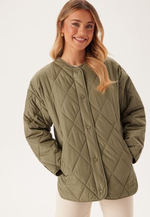 Pieces - Pcstella Quilted Jacket - Mermaid - Kläder - - Bubbleroom Parajumper