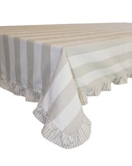 Bordsduk Filippa garnfärgad rand 140x250cm Sand - Jul - Redlunds